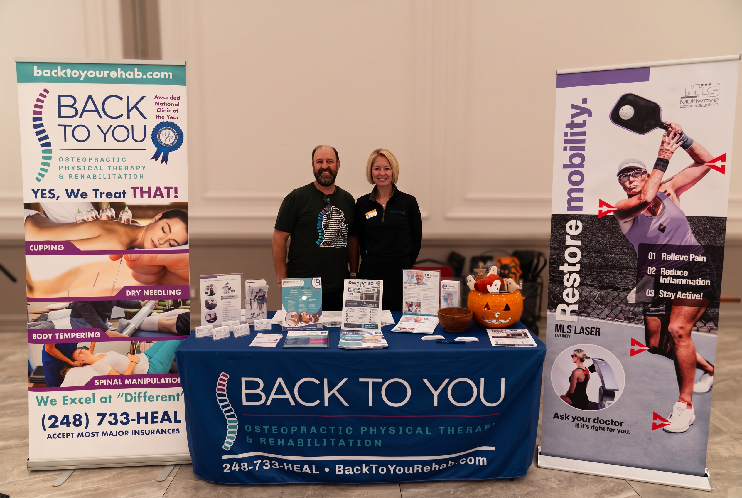 Physical therapy and rehabilitation team at their station