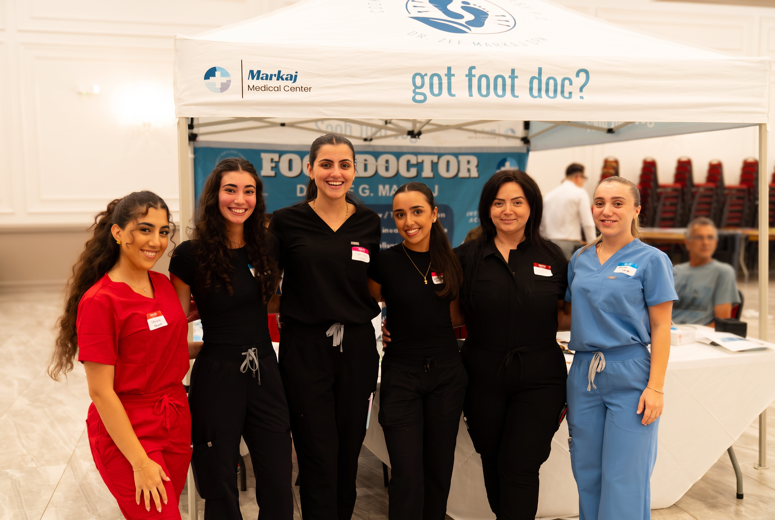 Volunteer medical team at the AAMMO Health Fair foot and ankle station